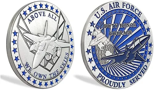 Vista 6 de Aomcisi Moneda de desafío de la Fuerza Aérea de los Estados Unidos - Moneda de oración de las Fu