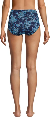 Vista 2 de Lands' End womens Tummy Control High Waisted Bikini Bottoms Marina de mar profundo jacobeo