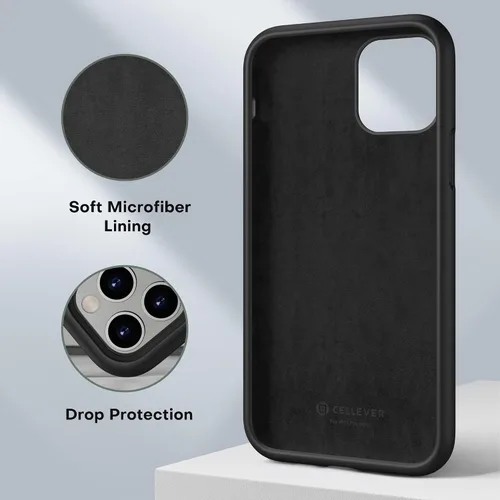 Vista 4 de CellEver Funda de silicona resistente para iPhone 11 Pro, protección militar contra caídas, protección elevada de pantalla y cámara, interior sin