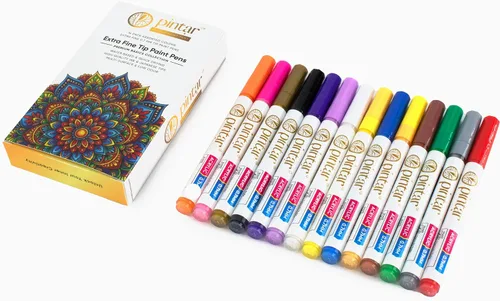 Vista 10 de PINTAR Paquete de 24 rotuladores de pintura acrílica con punta extrafina, pintura roca, madera, vidrio, cuero, zapatos, bolígrafos de pintura