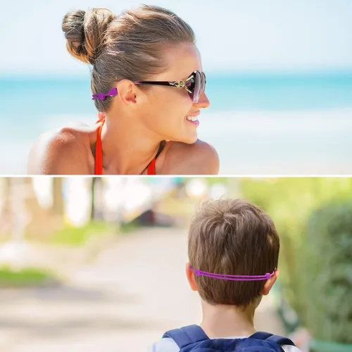 Vista 7 de SHINKODA Correa deportiva elástica de silicona para lentes de sol, paquete de 2