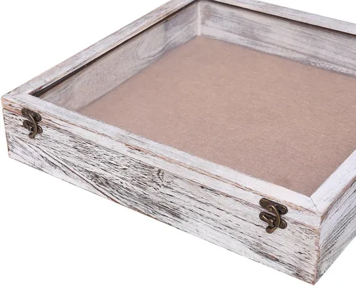 Vista 7 de Caja de sombra de 18 x 18 x 4, profundidad exterior de 4 pulgadas, cajas de sombra extra profundas para fotos, fotos y recuerdos (blanco envejecido)