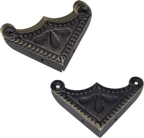 Vista 8 de Antrader 24 piezas de caja de esquinas triangulares de metal protector de esquina de gabinete protector de seguridad para decoración de muebles