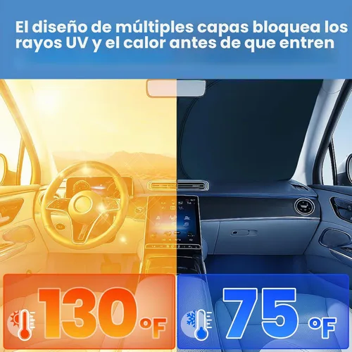Vista 3 de Magnelex - Parasol para parabrisas para Tesla Model 3 y Model Y 2017-2026, parasol plegable para ventana de automóvil, cubierta de visera térmica