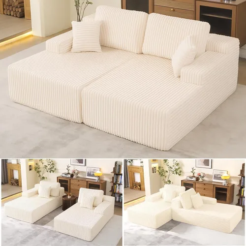 Vista 6 de WHGBJA Sofá cama 3 en 1 para sala de estar/dormitorio, convertible, modular