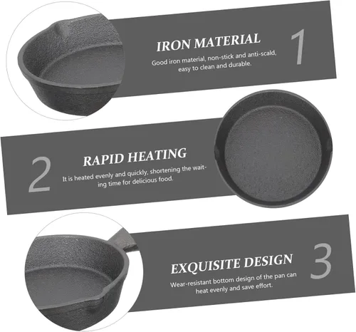 Vista 6 de Yardwe Sartén Mini Sartén Cuerpo de Hierro Resistente Ideal para Cocinar Tortilla Desayuno