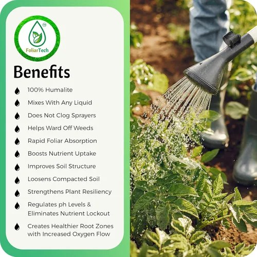 Vista 4 de FoliarTech - Fertilizante orgánico de ácido húmico para césped, mezcla mineral húmica fúlvica para árboles, arbustos, ornamentales, verduras