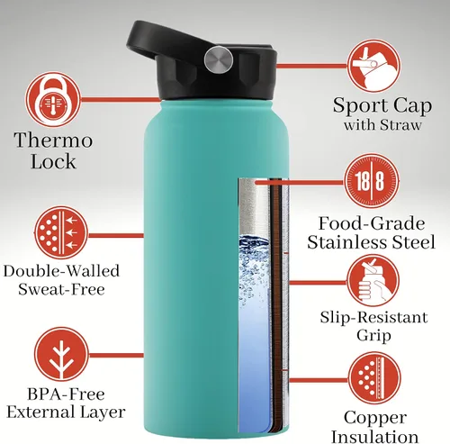 Vista 6 de Botella de agua para niños, botella de agua personalizada con tapa de popote y nombre grabado, 18 onzas, 20 iconos, 20 fuentes, 8 colores, regalos