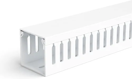 Vista 10 de ZhiYo Canaleta de gestión de cables para rack de servidores de 1.4 pulgadas de alto x 1.6 pulgadas de ancho, kit de conductos de cable de 12 pies