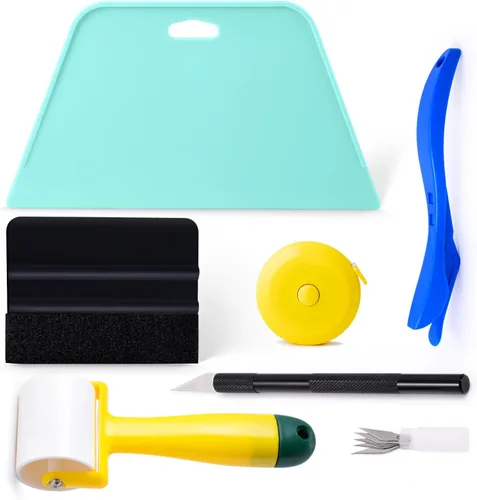 Vista 10 de Kit de herramientas profesionales para papel pintado FOSHIO, incluyendo cepillo alisador, rodillo de costuras, cepillo aplicador de pasta