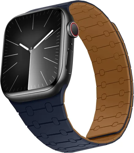 Vista 18 de Compatible con correa de Apple Watch de 49mm 46mm 45mm 44mm 42mm 41mm 40mm 38mm, correa de bucle magnético ajustable de silicona para iWatch Ultra