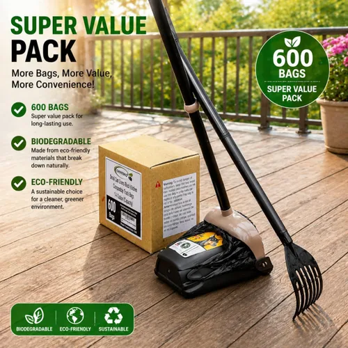 Vista 7 de Bolsa de plástico biodegradable negra para camisetas (600 unidades) Bolsas multiusos compatibles con Arm & Hammer, bolsas multiusos para latas