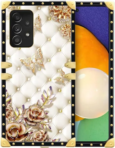 Vista 156 de Funda compatible con Samsung Galaxy A03S 4G, TPU suave de lujo y parte trasera de policarbonato duro para niñas y mujeres, funda protectora a prueba