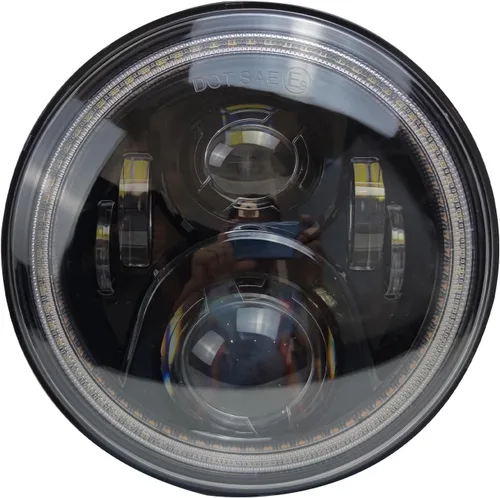 Vista 5 de Faros redondos LED de 7 pulgadas con halo DRL blanco, señal de giro ámbar, compatibles con JK JKU TJ