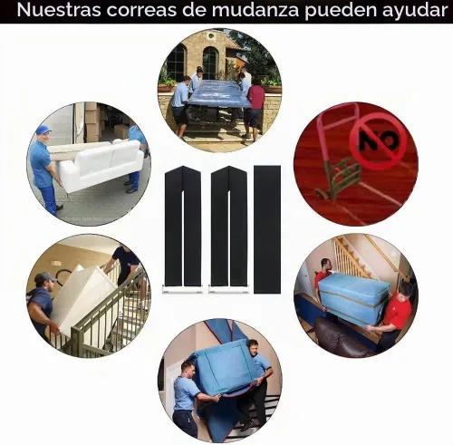 Vista 7 de Correas para mudanza, correas de elevación y movimiento para 2 personas, correas de elevación para 2 mudadores, correa de hombro para mover muebles