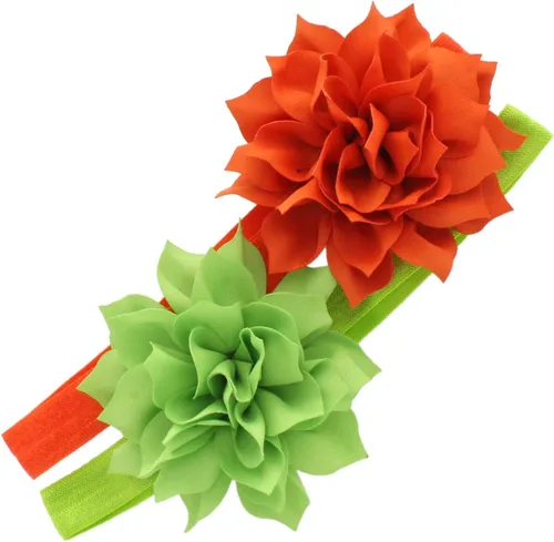 Vista 26 de Diademas de flores de pétalos para bebés y niñas, par elástico para niños pequeños