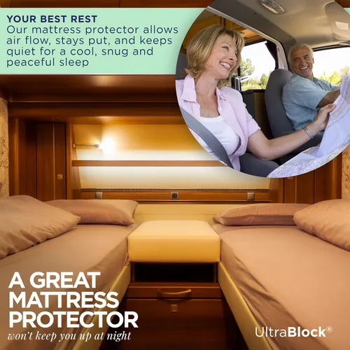 Vista 5 de Protector de colchón impermeable UltraBlock Premium, protector de almohada impermeable, algodón suave con funda de toalla