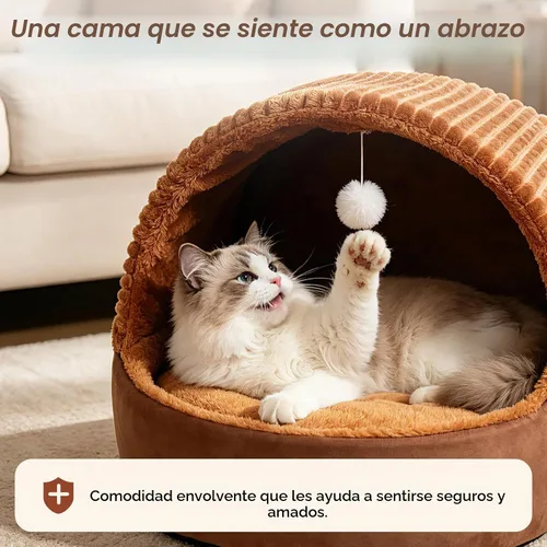 Vista 7 de Cat Bed Cave with Pillow & Cat Toys, Cat Bed for Indoor Cats & Dog