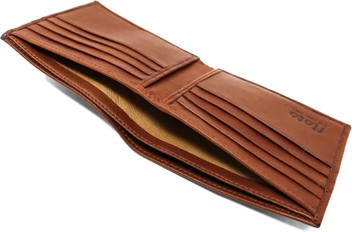 Vista 3 de Floto Firenze - Cartera de piel de cordero italiana para hombre, Marrón, Classic
