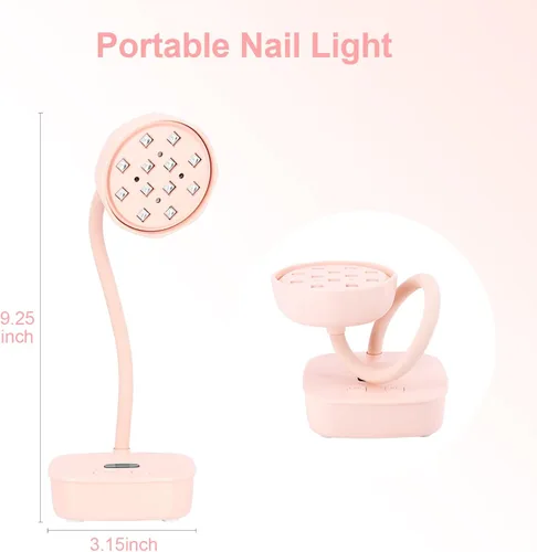 Vista 9 de Lámpara de uñas LED UV, lámpara de uñas de curación flash con sensor automático y 2 temporizadores, luz UV de cuello de cisne para gel de extensión