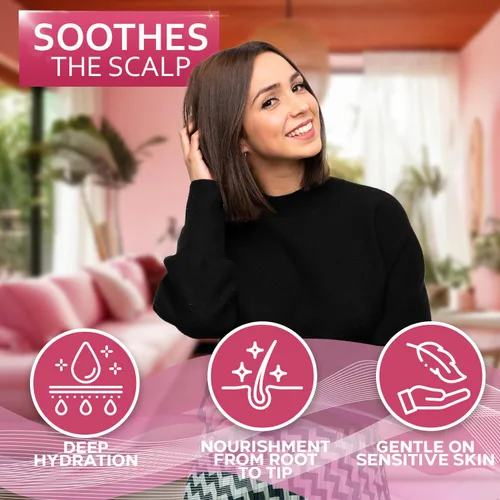 Vista 4 de Champú de Vinagre de Sidra de Manzana - Sin Sulfatos, Parabenos y Silicona, Producto Anticaspa para Mujeres y Hombres - Fórmula Profundamente