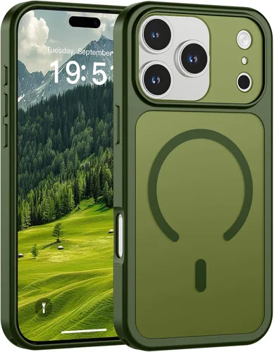Vista 84 de SUPFINE Funda magnética para iPhone 11 Pro Max (compatible con MagSafe) (protección contra caídas de grado militar), delgada, translúcida mate, a