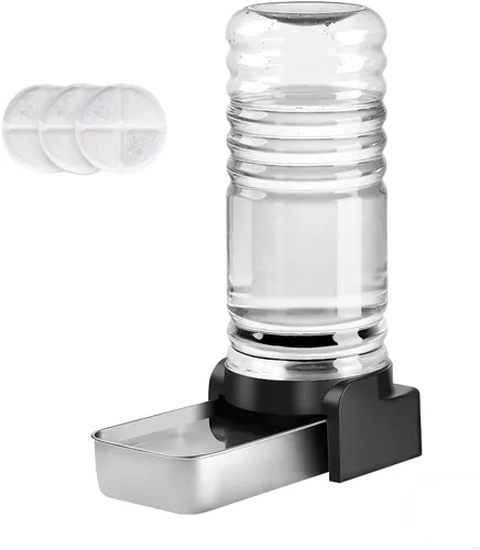 Vista 9 de Marchul - Dispensador de agua para gatos de 1 galón, comedero automático para perros con gravedad, dispensador de agua con 3 filtros, dispensador