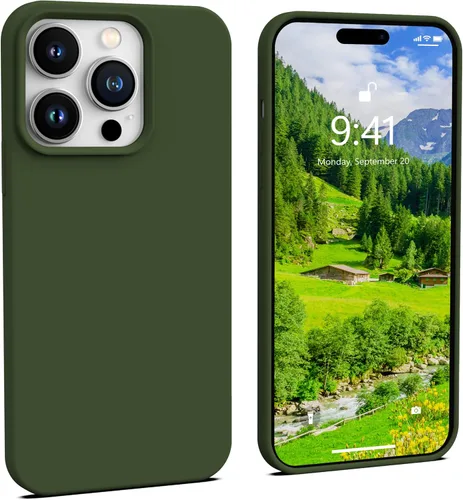 Vista 16 de IceSword Funda compatible con iPhone 14 Pro Max, color azul bebé, funda de silicona líquida, delgada, suave, antiarañazos, bonita luz azul pastel