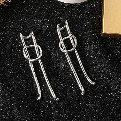Vista 6 de Ear Cuffs for Women Non Piercing Adjustable Silver Ear Cuff Ear Clip Wrap Earrings Fake Ear Piercings Dangle Earrings