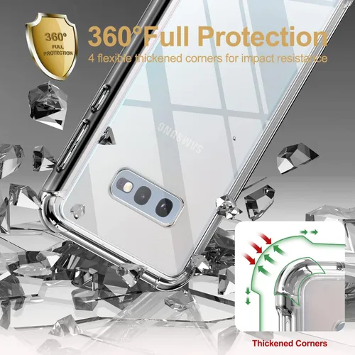 Vista 7 de SURITCH Funda transparente para Samsung Galaxy S10E (solamente) de 5.8 pulgadas, [protector de pantalla integrado] protección de cuerpo completo a