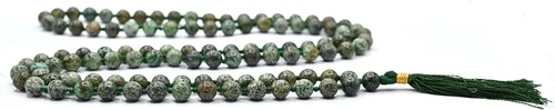 Vista 6 de Collar y Pulsera de Cuentas de Oración Japa Mala de Amazing Gemstone, 108 Cuentas para Meditación turquesa (African Turquoise)