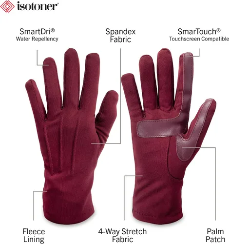 Vista 8 de isotoner Guantes elásticos de elastano para clima frío para mujer con forro polar cálido