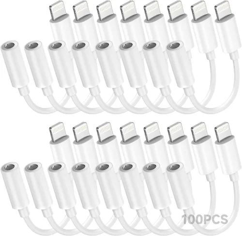 Vista 19 de Paquete de 1 adaptador Lightning a conector de auriculares de 0.138 in con certificación MFi de Apple para iPhone, adaptador auxiliar para iPhone