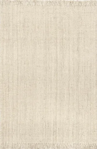 Vista 24 de nuLOOM - Alfombra gruesa de yute Daniela Farmhouse, 9 x 12, color blanco hueso