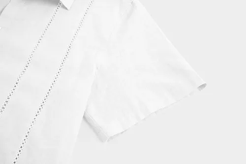 Vista 4 de Mens Casual Button Down Short Sleeve Guayabera Shirts Solid Lapel Cuban Camp Beach Tops