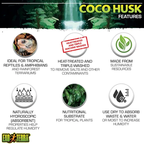 Vista 2 de Exo Terra Sustrato de Terrario de Cáscara de Coco, 8 Cuartos