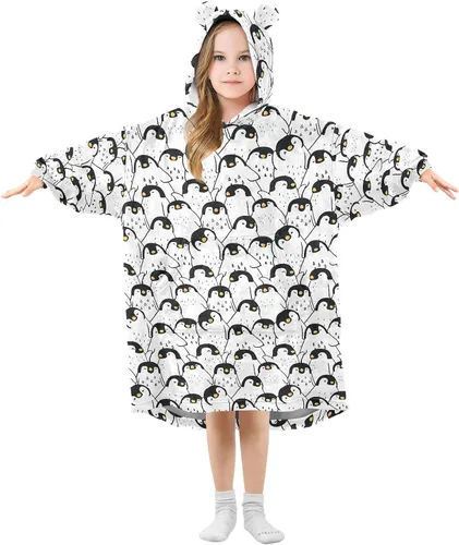 Vista 20 de Mantas portátiles para niños, súper suaves, cálidas y acogedoras, sudadera con capucha de gran tamaño, regalos para niños de 3 a 14 años, niñas