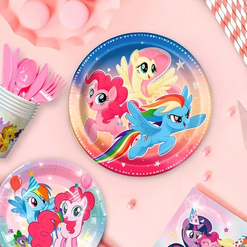 Vista 3 de Unique Industries - Platos redondos de papel para cena, 9 pulgadas, My Little Pony, 8 piezas