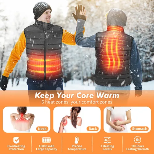 Vista 2 de bellaciao Heated Vest 5v 2a USB Charging Heating Vest for Men Women not included battery