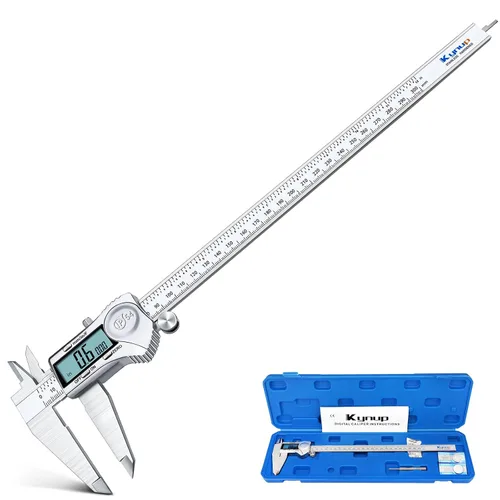 Vista 10 de Kynup - Calibrador digital, herramienta de medición con pantalla LCD, calibrador electrónico de micrómetro con función de apagado automático