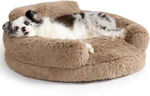 Vista 20 de EHEYCIGA Cama calmante de 20 pulgadas para perros pequeños y gatos, sofá Marrón