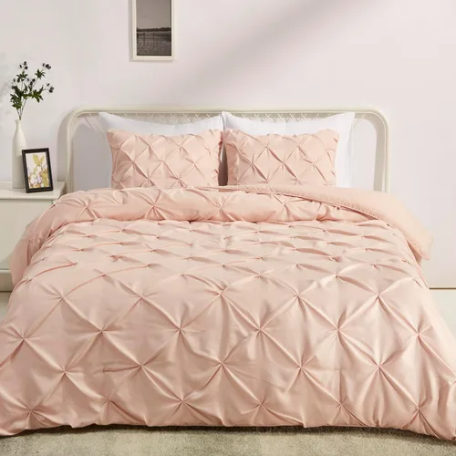 Vista 9 de Amazon Basics - Juego de ropa de cama con edredón de plumón sintético de dos piezas, suave y ligero, para todas las estaciones, con pliegues