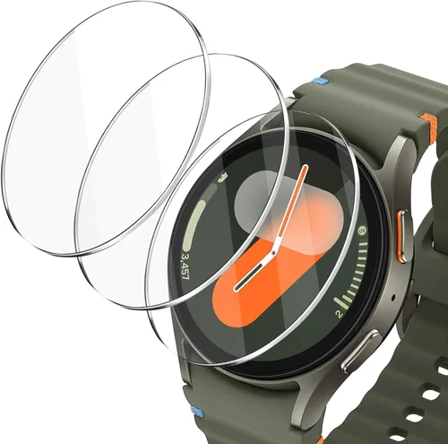 Vista 6 de Paquete de 3 protectores de pantalla para Samsung Galaxy Watch 7 de 1.575 pulgadas (1.575 in), película delgada transparente flexible de cobertura