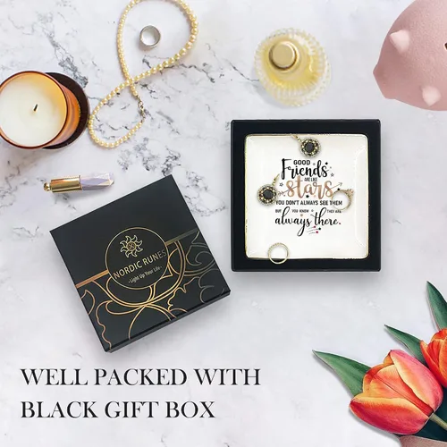 Vista 5 de Nordic Runes Regalos de buena amiga para mujeres, plato de anillo de cerámica, regalo de amistad para mejores amigos. Cumpleaños, Navidad, regalo