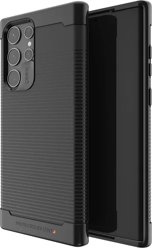 Vista 10 de ZAGG Gear4 Milan - Funda azul Aurora - que destaca el material de protección D3O para Samsung Galaxy S22