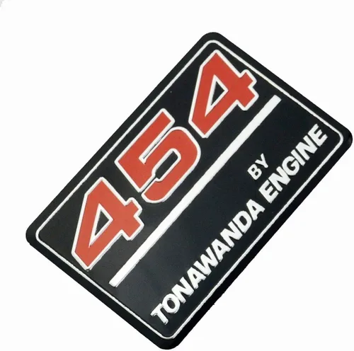 Vista 3 de 2 emblemas de motor 454 de Tonawanda - Tapa de válvula de metal para Camaro Impala, color negro y rojo 454