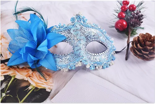 Vista 7 de Máscaras para fiesta de máscaras, máscaras venecianas para mujer, bailes de graduación, Mardi Gras, máscaras de Halloween (8 colores)