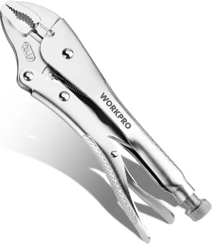 Vista 8 de WORKPRO Alicates de Bloqueo, Mini Alicates de Mordaza Curva de 4 pulgadas Vice Grips, Alicates de Bloqueo de Acero Cromo-Vanadio con Cortador
