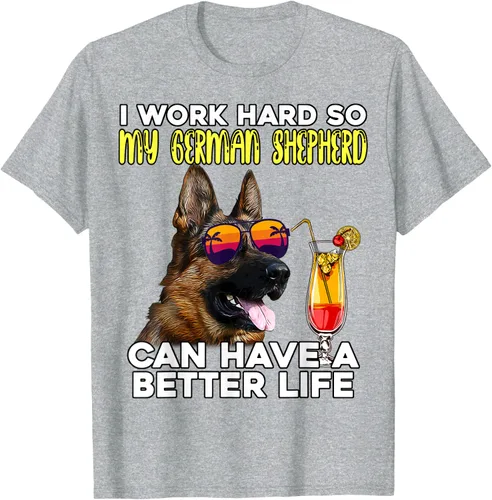 Vista 32 de Camiseta I Work Hard So My German Shepherd Can Have A Better Life Negro