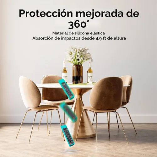 Vista 6 de Funda para control remoto Samsung TV, funda para control remoto Samsung para Smart TV, funda de silicona de repuesto universal con cordón que brilla